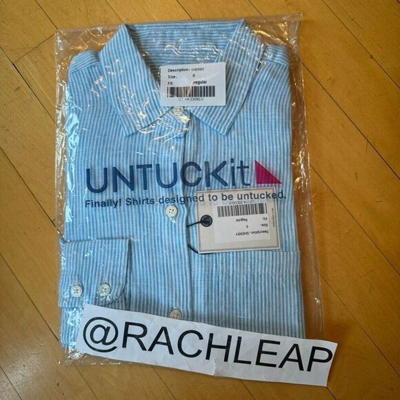 $65 Untuckit women’s blue striped brand new size 0 m7 - Picture 2 of 6